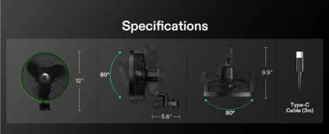 VIVOSUN AeroWave E9 Clip-on Fan - main image