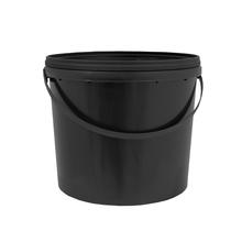 Round Black Bucket with Handle and Lid - 5 different sizes