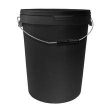 Round Black Bucket with Handle and Lid - 5 different sizes