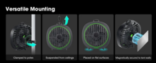 AeroWave D4 - 4 Grow Tent Clip Fan with Detachable Hook - thumbnail image 5